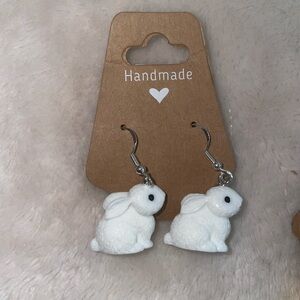 White Bunny Earrings